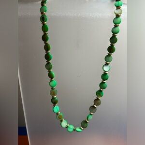 Green beaded choker necklace